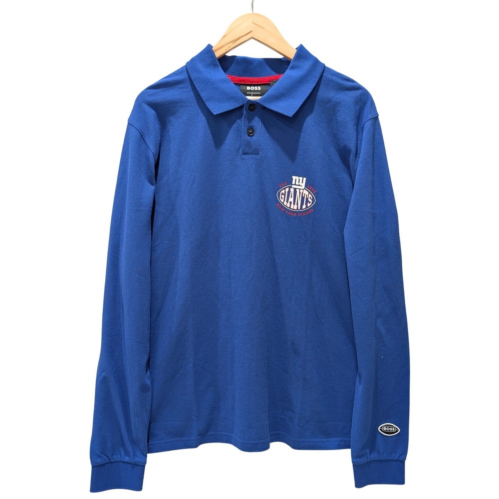 Hugo BOSS x NFL New York Giants Blue Long Sleeve Polo Shirt Men's XL NWT